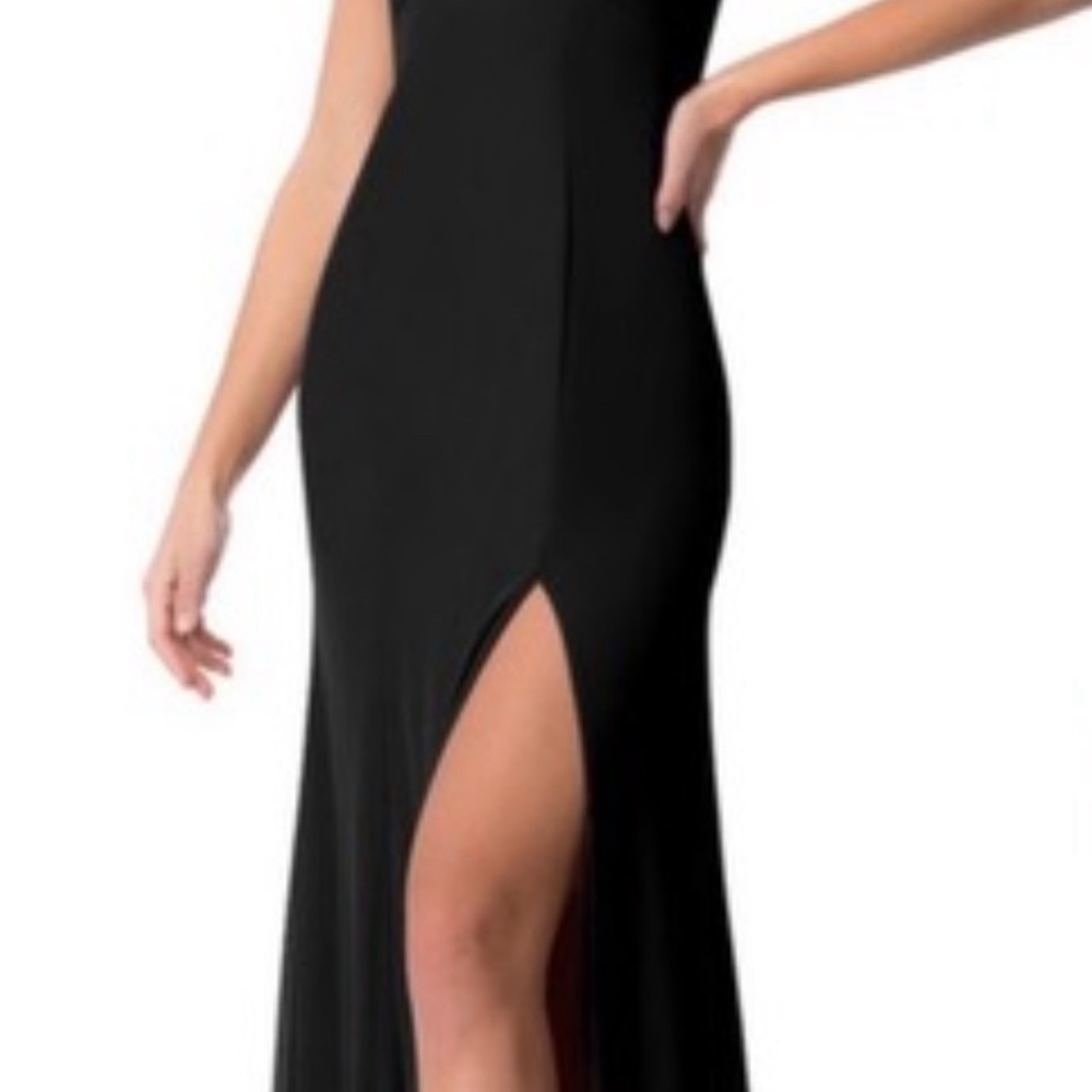 Azazie Black Floor Length Bridesmaid Dress